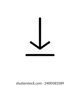 Download icon simple, black arrow 