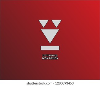 Download icon - simple flat design isolated on red background, vector