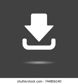 Download icon - simple flat design isolated on grey background, vector
