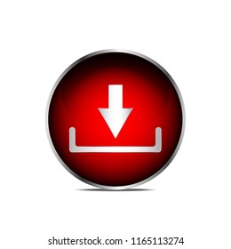 Download Icon. Simple Flat Symbol In Circle. Vector Illustration Sign