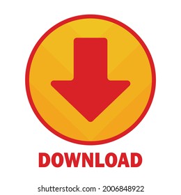 Download Icon. Simple Flat Symbol In Circle. Vector Illustrated Sign