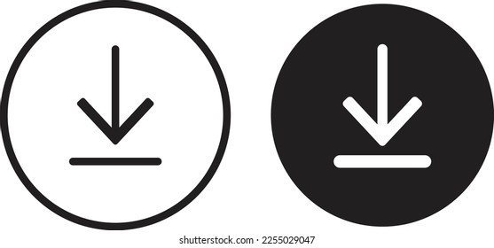 Download icon simple trendy flat style line and solid Isolated vector illustration on white background. For apps, logo, websites, symbol , UI, UX, graphic and web design. EPS 10.