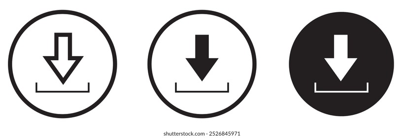 Download icon, simple vector design with out line