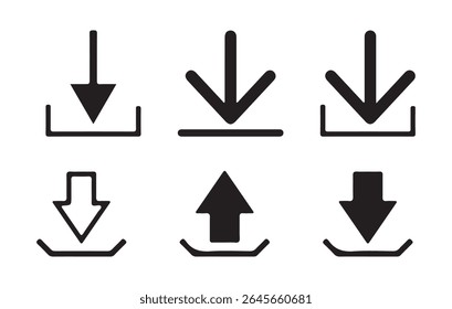 Ícone Download. Ícone de download de software. Ícone de download e upload definido. símbolo de setas, ilustração vetorial eps 10