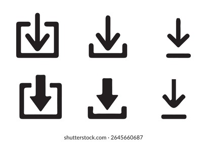 Ícone Download. Ícone de download de software. Ícone de download e upload definido. símbolo de setas, ilustração vetorial eps 10