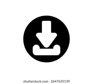 Ícone Download. Design de vetor de ícone de download de software e ilustração.
