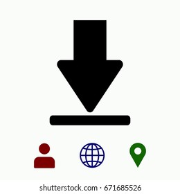 download icon,  stock vector illustration flat design