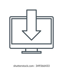 Download  icon suitable for info graphics, websites and print media and  interfaces. Line vector icon.