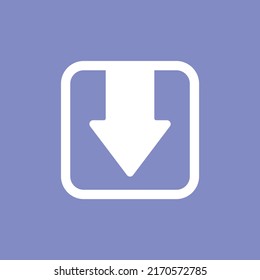 Download icon or symbol with blue background and flat design for your work or anything