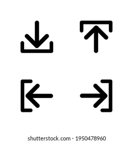 download icon symbol vector. A set of arrow illustration icons with various directions, set of flat arrows collection of concept arrows for web design, mobile apps or presentation.