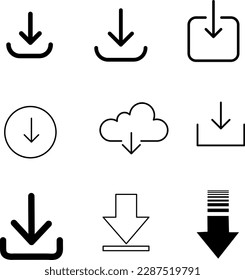 Download-Symbol, Vektordownload-Symbol auf weißem Hintergrund..eps