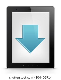Symbol herunterladen. Tablet-PC einzeln auf weißem Hintergrund. Vektor EPS10.