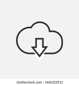 Download Icon. Take Data or Get  File Illustration As A Simple Vector Sign & Trendy Symbol in Line Art Style for Design and Websites, Presentation or Mobile Application.