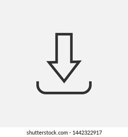 Download Icon. Take Data or Get  File Illustration As A Simple Vector Sign & Trendy Symbol in Line Art Style for Design and Websites, Presentation or Mobile Application.