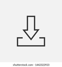 Download Icon. Take Data or Get  File Illustration As A Simple Vector Sign & Trendy Symbol in Line Art Style for Design and Websites, Presentation or Mobile Application.