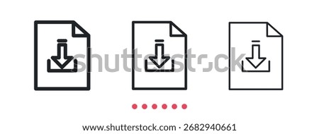 Download icon. Thin line icon vector