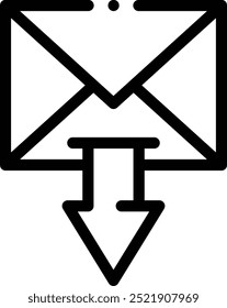 Icono de Descarga. Diseño De Estilo Lineal Delgado Aislado Sobre Fondo Blanco