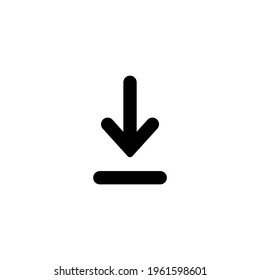 Download icon in trendy flat design. Vector illustration