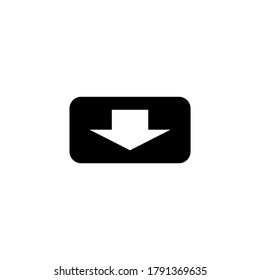 Download Icon in trendy flat style, Download button in black. symbol / icon for your web site design, logo, app, UI.