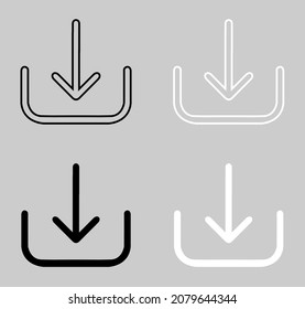 Download Icon. Download icon in trendy flat style. Download icon image, Download icon illustration isolated on gray background