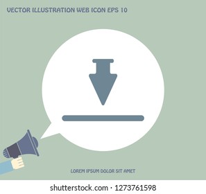Download icon. Upload button. Flat style.