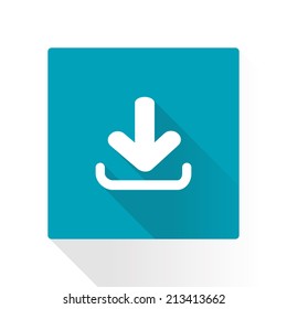Download icon. Upload button.  Flat style.