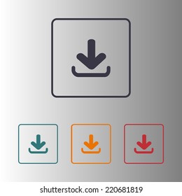 Download icon. Upload button.  Flat style.