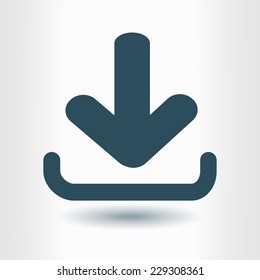 Download icon. Upload button.  Flat style.