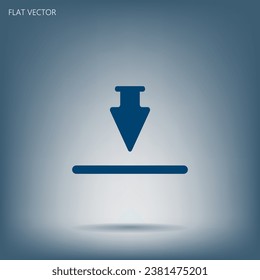 Download icon. Upload button. Flat style.