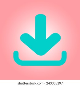 Download icon. Upload button.  Flat style.