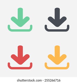 Download icon. Upload button.  Flat style.