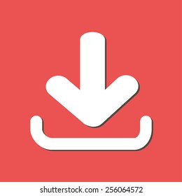 Download icon. Upload button. Flat style.