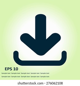 Download icon. Upload button.  Flat style.