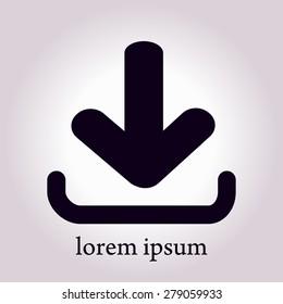 Download icon. Upload button.  Flat style.