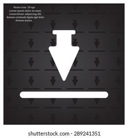 Download icon. Upload button. Flat style.