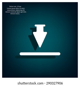 Download icon. Upload button. Flat style.