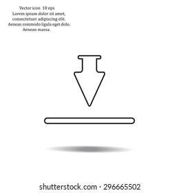 Download icon. Upload button. Flat style.