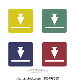 Download icon. Upload button. Flat style.