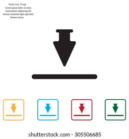 Download icon. Upload button. Flat style.