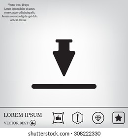Download icon. Upload button. Flat style.