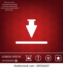 Download icon. Upload button. Flat style.