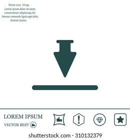 Download icon. Upload button. Flat style.