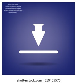 Download icon. Upload button. Flat style.