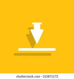 Download icon. Upload button. Flat style.