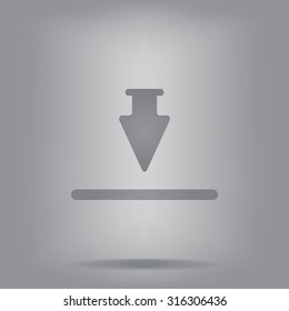 Download icon. Upload button. Flat style.
