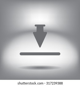 Download icon. Upload button. Flat style.