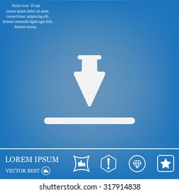 Download icon. Upload button. Flat style.