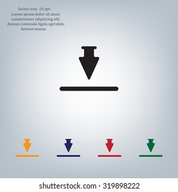 Download icon. Upload button. Flat style.