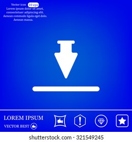 Download icon. Upload button. Flat style.