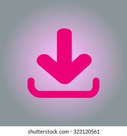 Download icon. Upload button.  Flat style.